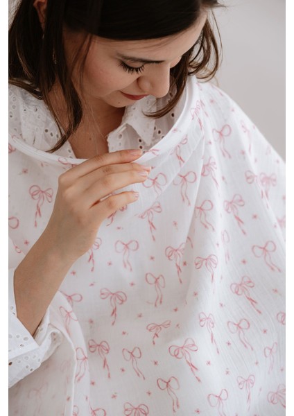 Müslin Emzirme Örtüsü - Pureline Series - Dainty Bows fiyatları