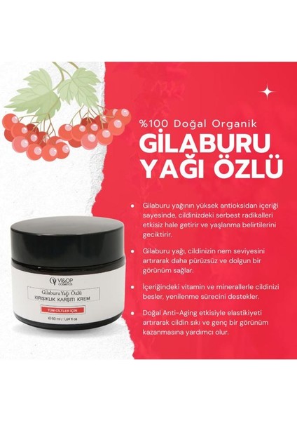 Vi&op Cosmetics Gilaburu Yağı Özlü ve Anti-Aging Etkili Krem fırsatları