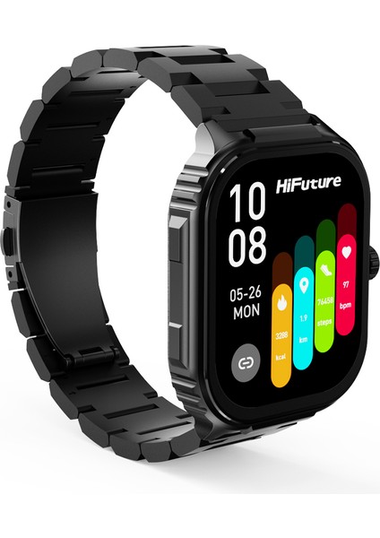 Ultra3 Pro Bluetooth 5.3 Amoled Ekran IP68 Su Geçirmez 2.04 Inç Arama Özellikli Ios & Android Uyumlu Nabız Spor Kan Oksijen Takibi 52MM Akıllı Saat Siyah