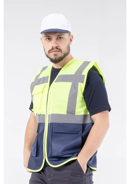 Sarı-Lacivert Mühendis Yeleği