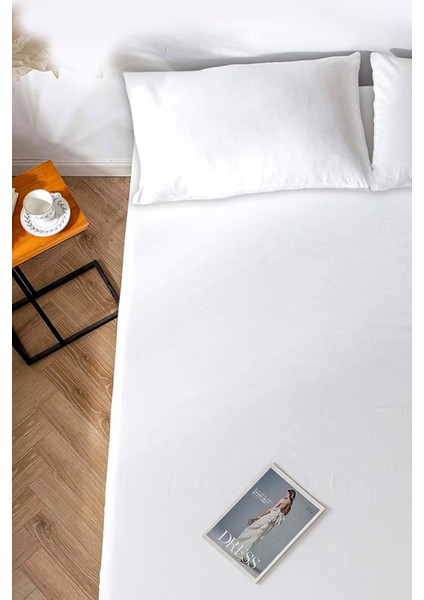 Beyaz Pamuklu Tek Kişilik Lastikli Çarşaf 100X200