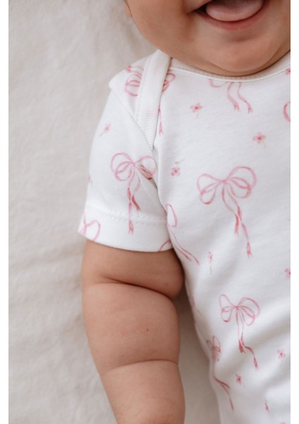 Kısa Kol Şortlu Yazlık Tulum - Pureline Series - Dainty Bows