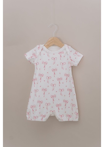 Kısa Kol Şortlu Yazlık Tulum - Pureline Series - Dainty Bows