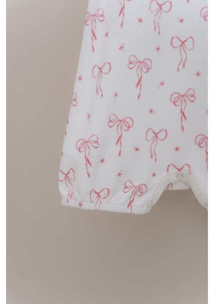 Kısa Kol Şortlu Yazlık Tulum - Pureline Series - Dainty Bows