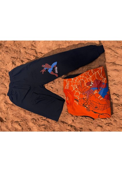 3 Iplik Takım Batmen Örümcek Adam Baskılı modelleri