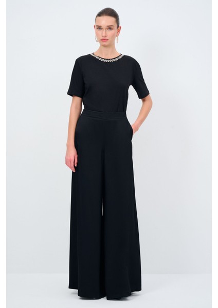Geniş Paça Pantolon Siyah 153L9498000