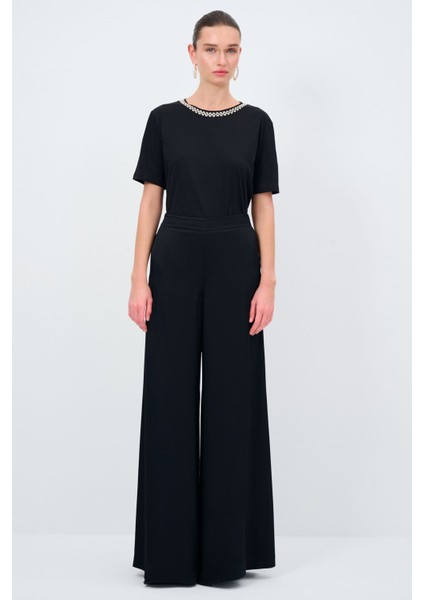 Geniş Paça Pantolon Siyah 153L9498000