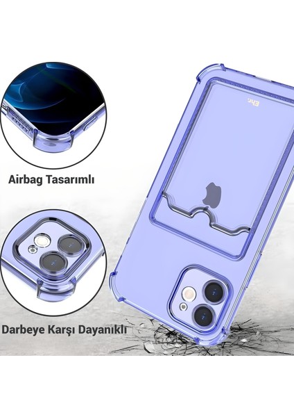 iPhone 16 Plus Uyumlu Kamera Korumalı Kartlıklı Köşeleri Airbag Tasarımlı Darbe Önleyici Şeffaf Silikon Kılıf indirimleri