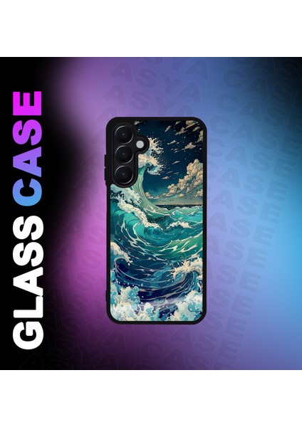 Samsung Galaxy A15 Kılıf Dalga Baskılı Telefon Kapağı Siyah Silikon Arka Kapak Koruyucu
