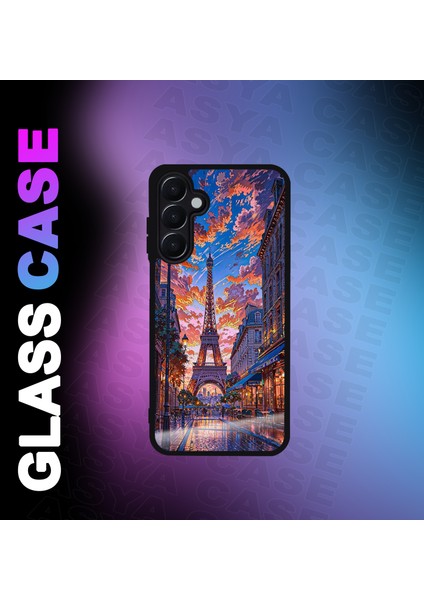Samsung Galaxy A25 5g Kılıf Eyfel Kulesi Baskılı Telefon Kapağı Siyah Silikon Arka Kapak Koruyucu