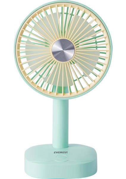 EFN-510 Yeşil- Sarı 1200MAH 5 Inç 3 Hız Kademeli Dönebilen Masaüstü USB Fan fırsatları