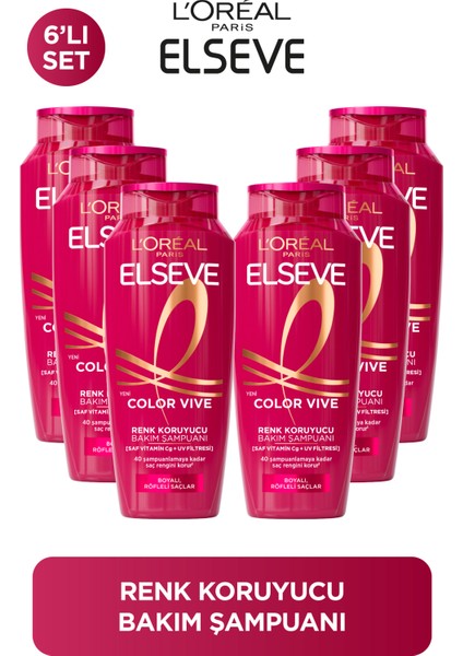 L' Oreal Paris 6'lı Elseve Color Vive Renk Koruyucu Şampuan 300ml