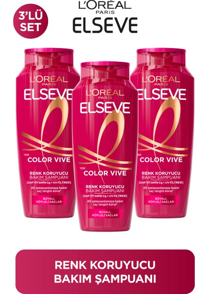 L' Oreal Paris 3'lü Elseve Color Vive Renk Koruyucu Şampuan 300ml
