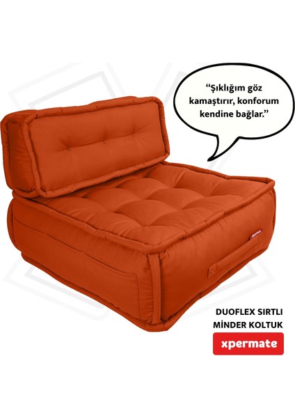 Duoflex Sırtlı Minder Koltuk Iskandinav Tarzı Sırtlıklı Oturma Minderi 80x80x30 Kremit