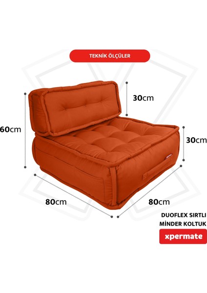 Duoflex Sırtlı Minder Koltuk Iskandinav Tarzı Sırtlıklı Oturma Minderi 80x80x30 Kremit fiyatları