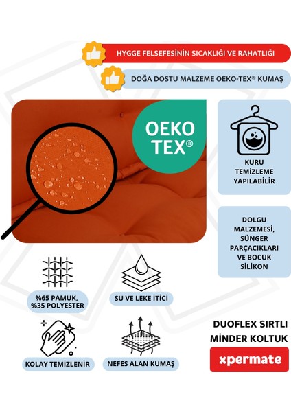 Duoflex Sırtlı Minder Koltuk Iskandinav Tarzı Sırtlıklı Oturma Minderi 80x80x30 Kremit modelleri