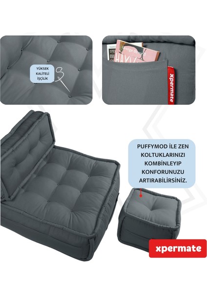 Duoflex Sırtlı Minder Koltuk Iskandinav Tarzı Sırtlıklı Oturma Minderi 80x80x30 Antrasit fırsatları
