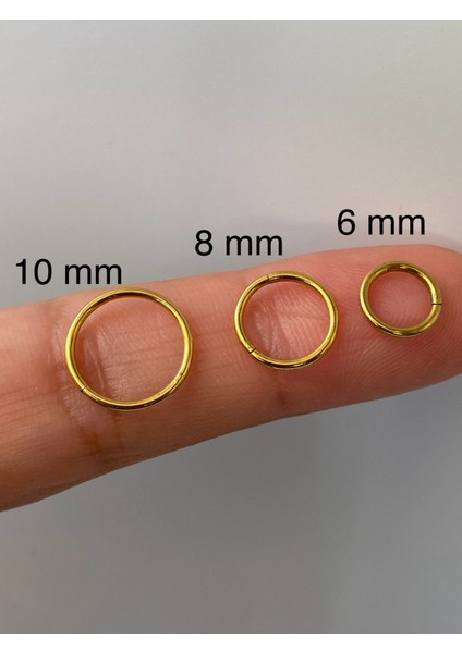 Paslanmaz Çelik Düz Halka Piercing Tragus Lob Kıkırdak Helıx Unisex Model 3lü Set