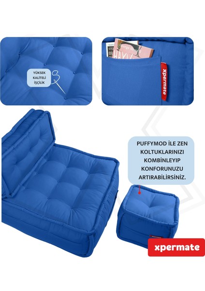 Duoflex Sırtlı Minder Koltuk Iskandinav Tarzı Sırtlıklı Oturma Minderi 80x80x30 Mavi fırsatları