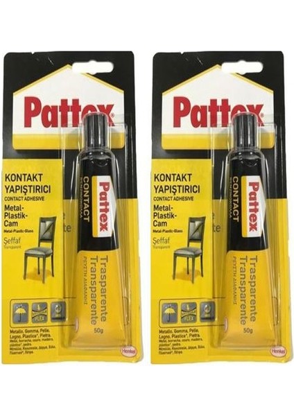 Universal Kontak Yapıştırıcı Metal Plastik Cam 50ML 2 Adet