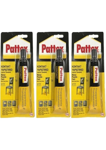 Universal Kontak Yapıştırıcı Metal Plastik Cam 50ML 3 Adet