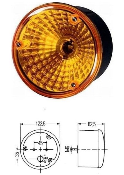 12V-24V SİNYAL LAMBASI SARI (122.5 MM)