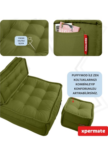 Duoflex Sırtlı Minder Koltuk Iskandinav Tarzı Sırtlıklı Oturma Minderi 80x80x30 Yeşil fırsatları