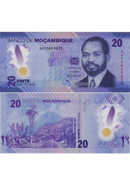 Mozambik 20 Metıcaıs 2024 Polymer. Çil Kondisyon.