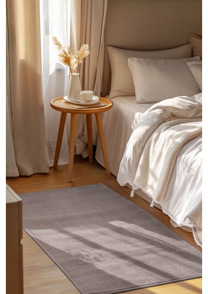 Puffy Bej Yumuşak Peluş Halı | Kaymaz, Yıkanabilir, Salon Mutfak Antre Için Halı Yolluk