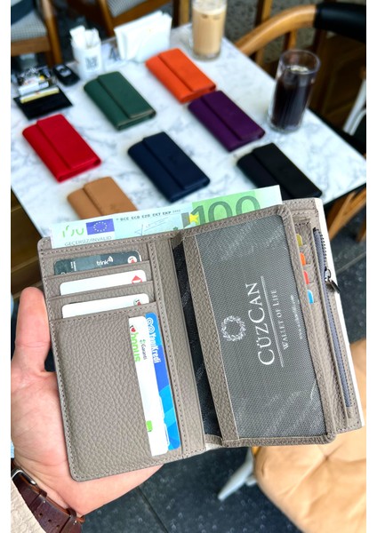 Jesi Vizon Hakiki Deri Kadın Cüzdan Orta Boy Şık ve Kullanışlı modelleri