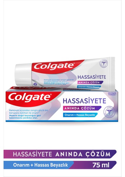 Hassasiyete Anında Çözüm Onarım ve Hassas Beyazlık Diş Macunu 75 ml X 2 Adet