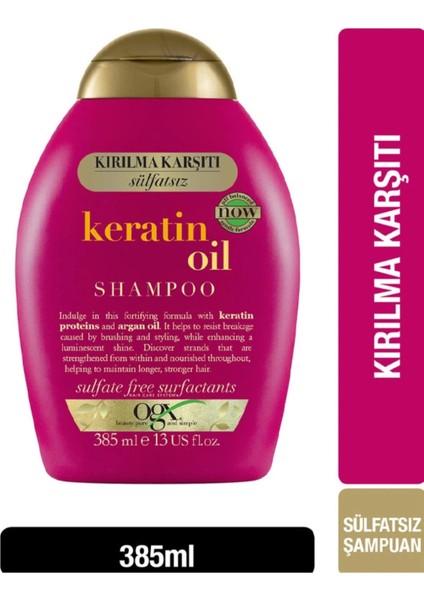 Kırılma Karşıtı Keratin Oil Şampuan 385 ml