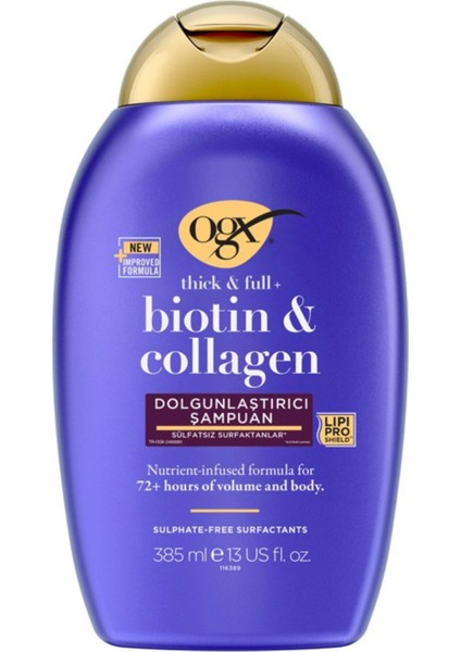 Dolgunlaştırıcı Biotin & Collagen Şampuan 385 ml