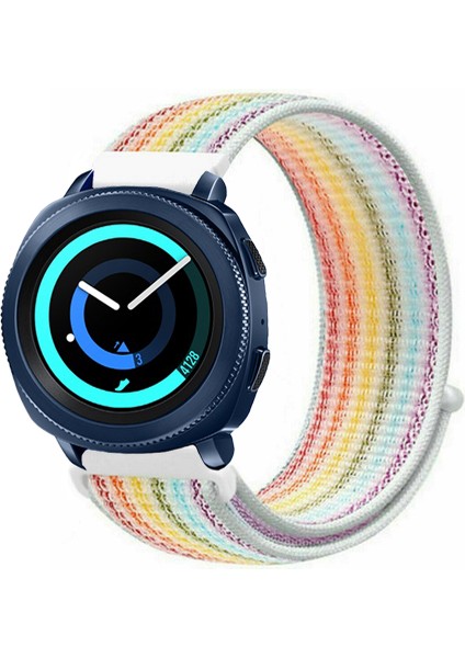 Samsung Galaxy Watch 42MM Akıllı Saat Uyumlu Spor Kumaş Desenli Cırt Cırtlı Kordon Kayış
