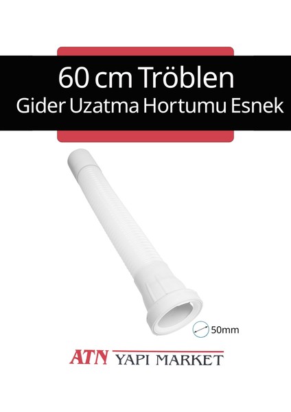 60 cm Troblen Balkon Körüğü - Gider Uzatma Hortumu Esnek