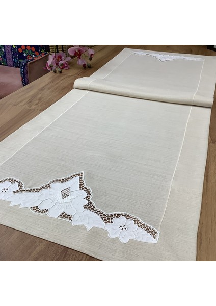 Beyaz Iş Li Runner-Bej Zemin- 50*150CM fırsatları