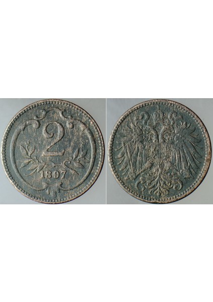 Avusturya Macaristan Imparatorluğu 2 Heller 1897.
