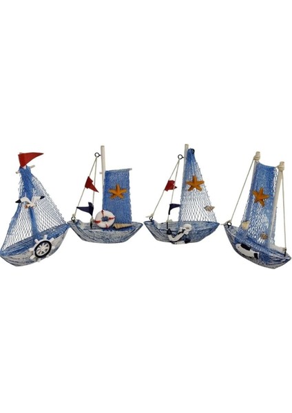 Dekoratif Marin Ahşap Yelkenli Gemi Maketi (15 cm x 10 Cm)