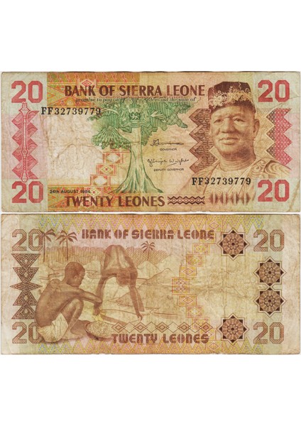 Sierra Leone 20 Leone 1984 Çok Temiz(-) Kondisyon.