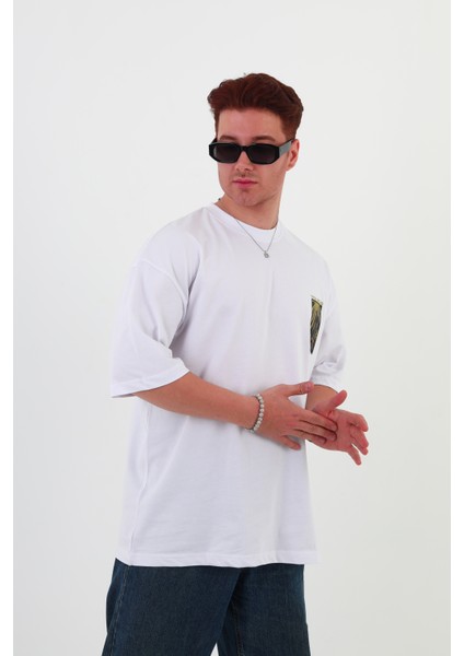 Totaldefeated-Oversize Tişört | Sırt Baskılı – Minimal Göğüs Desenli Unisex Tshirt indirimleri