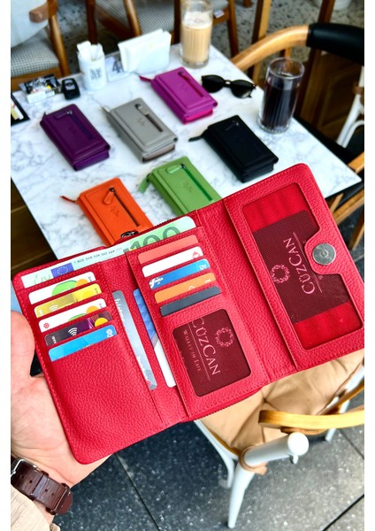 Julia Kırmızı Hakiki Deri Kadın Cüzdan Orta Boy Şık ve Kullanışlı fiyatları