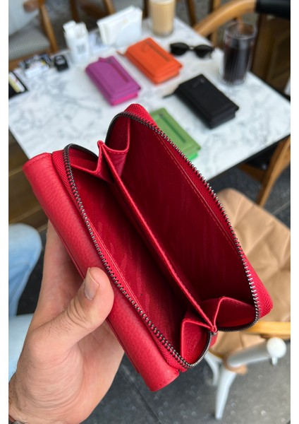 Julia Kırmızı Hakiki Deri Kadın Cüzdan Orta Boy Şık ve Kullanışlı modelleri