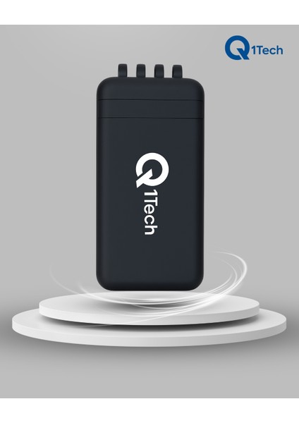 10.000 Mah Kablosuz Şarj Dahili Çoklu Kablolu Powerbank Siyah Taşınabilir Şarj Cihazı fırsatları