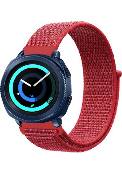 Samsung Galaxy Watch 42MM Akıllı Saat Uyumlu Spor Kumaş Desenli Cırt Cırtlı Kordon Kayış