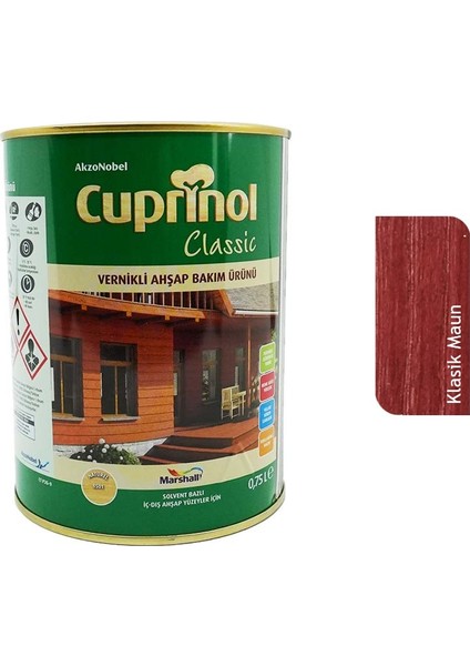 Classic Vernikli Ahşap Koruyucu 0.75 Lt Klasik Maun