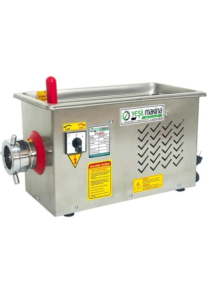 YKM12 220V 0,55KW 12 No Et Kıyma Makinası Geri Çekmeli Sucuk Aparatlı 100KG/SAAT fiyatları