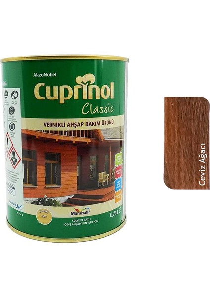 Classic Vernikli Ahşap Koruyucu 0.75 Lt Ceviz Ağacı