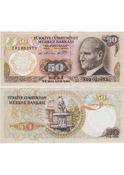 Türkiye Cumhuriyeti 6. Emisyon 50 Lira E03. Çilaltı Kondisyon.