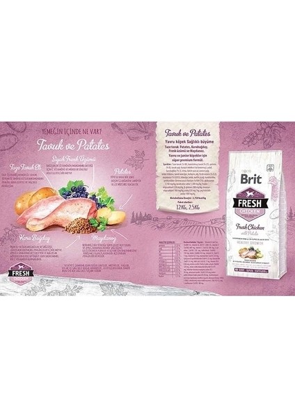 Brit Fresh Puppy Tavuk ve Patatesli Yavru Köpek Maması 12 kg