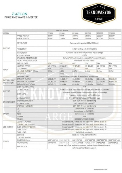 3000W 12V Tam Inverter